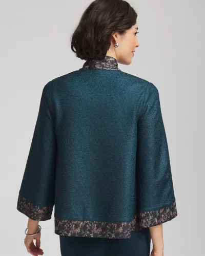 Chico's Travelers™ Crystal Crushed Reversible Jacket In Teal Shadow