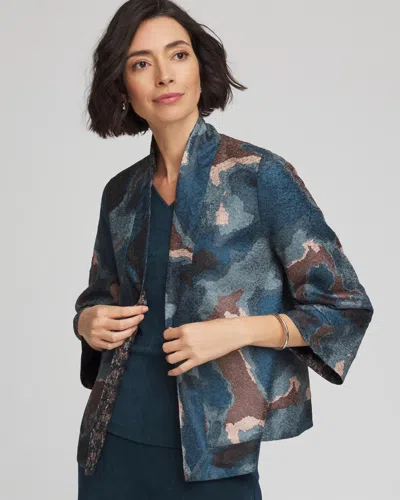 Chico's Travelers™ Crystal Crushed Reversible Jacket In Teal Shadow