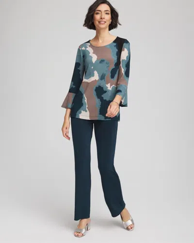 Chico's Travelers™ Crystal Flounce Sleeve Tunic In Teal Shadow