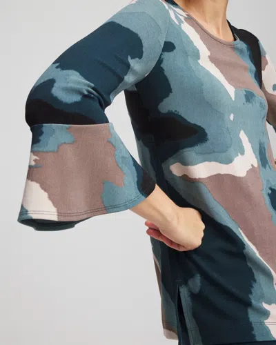 Chico's Travelers™ Crystal Flounce Sleeve Tunic In Teal Shadow