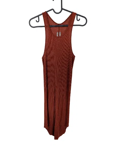 Pre-owned Rick Owens Tank Top Reddish Brown