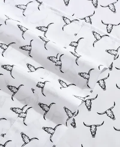 Wrangler Printed Microfiber 3-pc. Sheet Set, Twin Xl In White