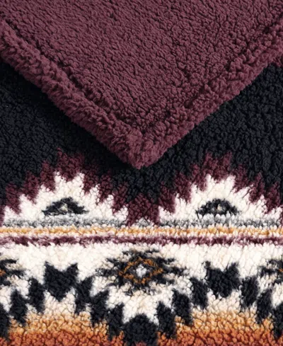 Wrangler Mountain Fog Printed Sherpa Throw, 50" X 70" In Multi