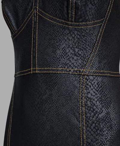 Bcbg Women's Sweetheart Denim Corset Sheath Dress In Black