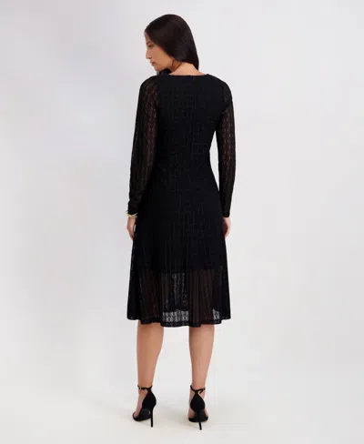 Kensie Women's Stretch Knit Keyhole Dress In Black