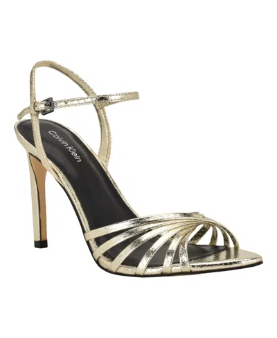 Calvin Klein Women's Daniella Strappy Stiletto Dress Sandals In Gold