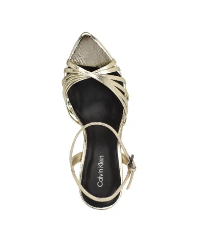 Calvin Klein Women's Daniella Strappy Stiletto Dress Sandals In Gold