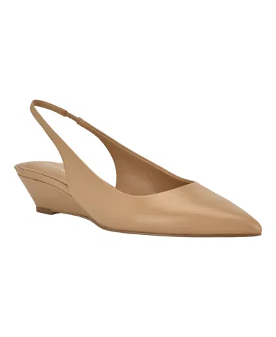 Calvin Klein Women's Mavalyn Tapered Low Wedge Slingback Pumps In Neutral