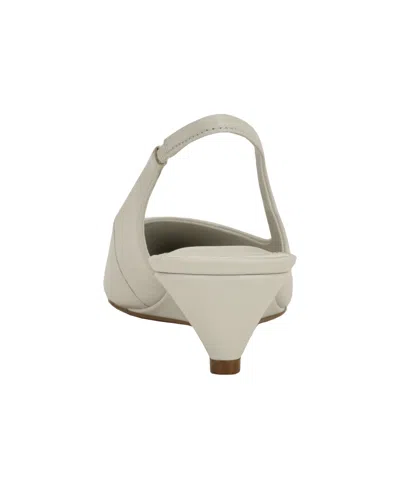 Calvin Klein Women's Mavalyn Tapered Low Wedge Slingback Pumps In White