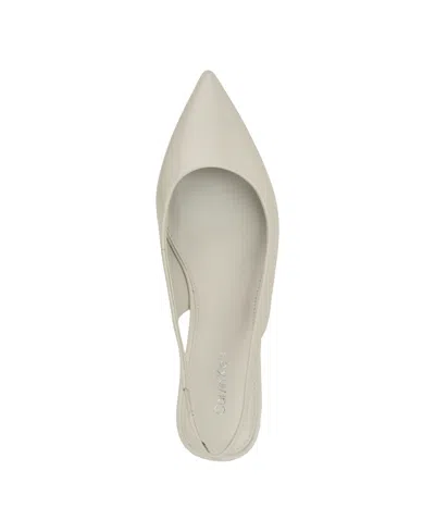 Calvin Klein Women's Mavalyn Tapered Low Wedge Slingback Pumps In White