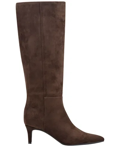 Marc Fisher Women's Glint Tall Pointy Toe Boots In Brown