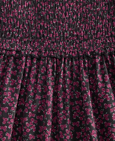 With Jules Big Girls Long-sleeve Smocked-bodice Dress