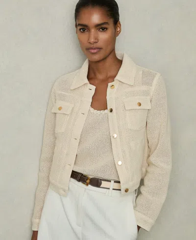 Reiss Renzo Textured Jacket In Neutral