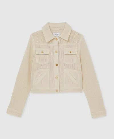 Reiss Renzo Textured Jacket In Neutral