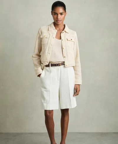Reiss Renzo Textured Jacket In Neutral