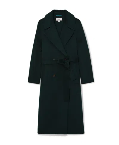 Reiss Women's Double-breasted Blindseam Wool-blend Coat In Green