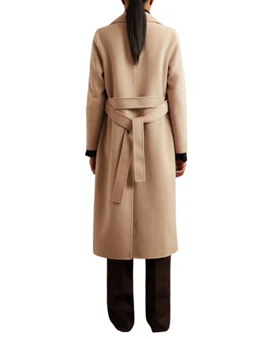 Reiss Neutral Double-breasted Blindseam Coat Wool-blend In Neutral