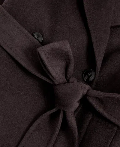 Reiss Chocolate Double-breasted Blindseam Coat Wool-blend In Black