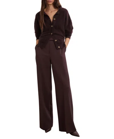 Reiss Women's Brushed Cashmere Cardigan Sweater In Brown