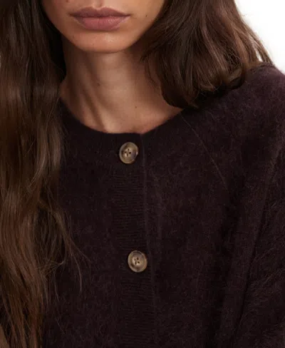 Reiss Women's Brushed Cashmere Cardigan Sweater In Brown