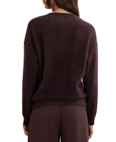 Reiss Women's Brushed Cashmere Cardigan Sweater In Brown