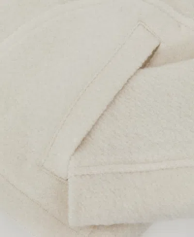 Reiss Cream Wool Felted Funnel-neck Jacket In White