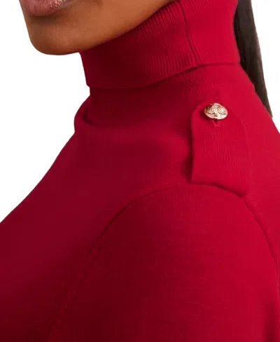 Reiss Corrine Wool Button Detail Knit Sweater In Red