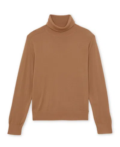 Reiss Camel Wool Roll-neck Jumper In Brown