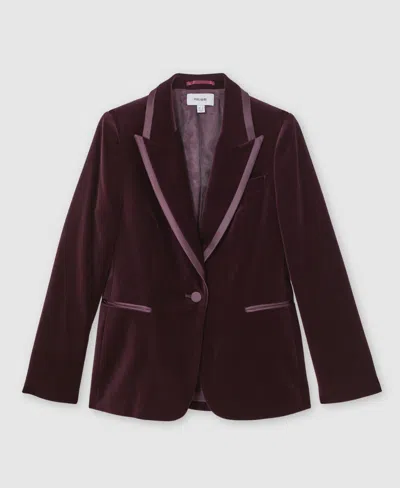 Reiss Burgundy Velvet Single-breasted Suit Blazer In Burgundy