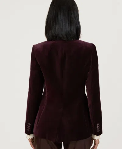 Reiss Burgundy Velvet Single-breasted Suit Blazer In Burgundy