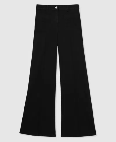 Reiss Sakura High Rise Flare Leg Jeans In Black In Black