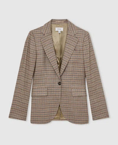 Reiss Women's River Check Single-breasted Blazer In Brown