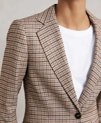 Reiss Women's River Check Single-breasted Blazer In Brown