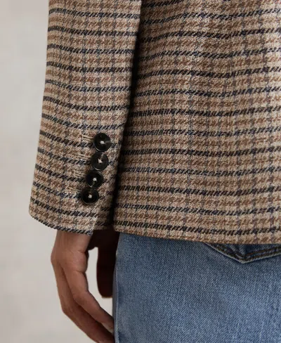 Reiss Women's River Check Single-breasted Blazer In Brown