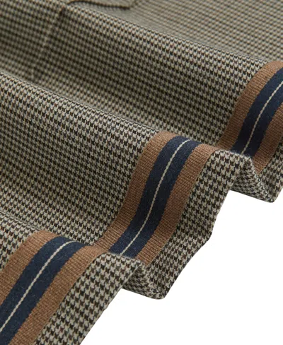 Reiss Neutral Check Side-stripe Wide-leg Check Trousers In Brown