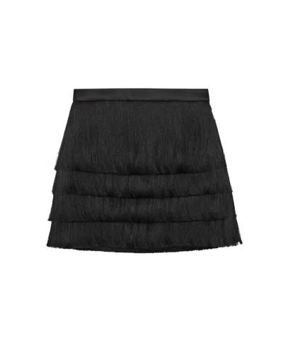 Reiss Women's Fringe Mini Skirt In Black