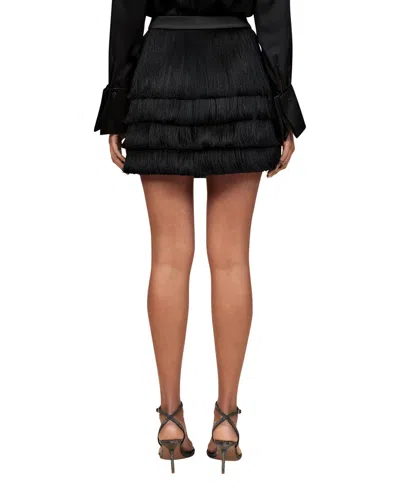 Reiss Women's Fringe Mini Skirt In Black
