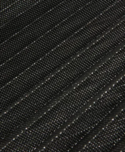 Reiss Charcoal Grey Metallic Pleated Midi Skirt In Black