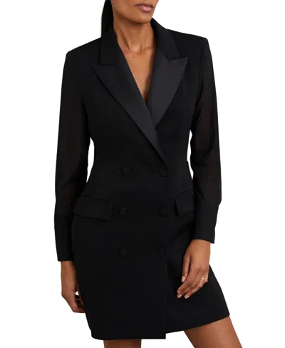 Reiss Adina Double Breasted Blazer Dress In Black