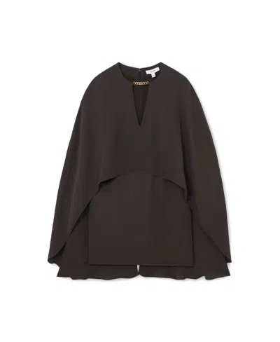 Reiss Grape Chain-detail Cape Mini Dress In Purple