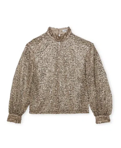 Reiss Women's High-neck Embellished Top In Silver