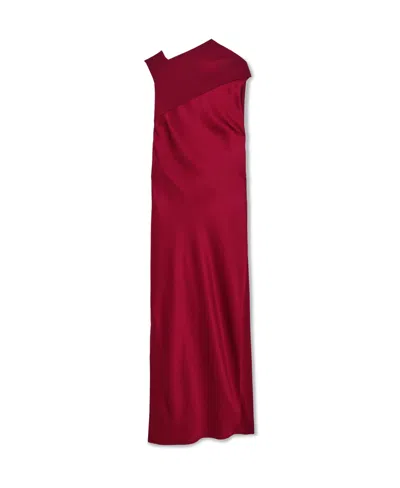 Reiss Alula Back Detail Midi Dress In Red