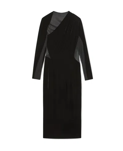 Reiss Women's Velvet Sheer-panel Cut-out Midi Dress In Black