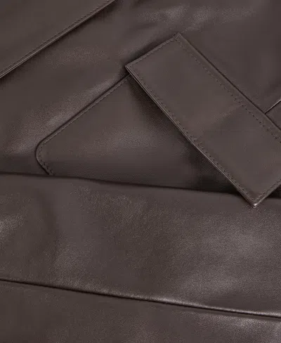 Reiss Women's Drew Collared Leather Jacket In Brown