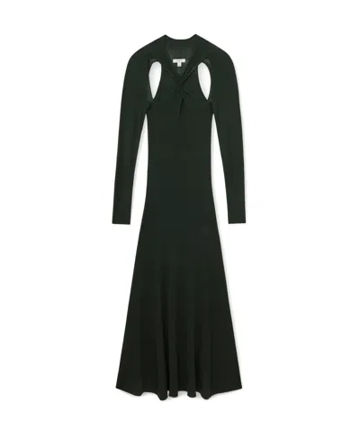 Reiss Women's Cut-out Knitted Maxi Dress In Green