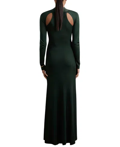 Reiss Women's Cut-out Knitted Maxi Dress In Green