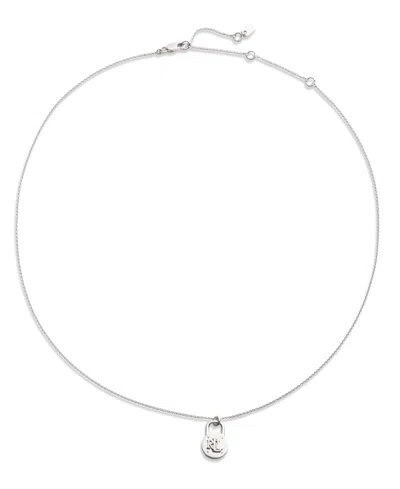 Ralph Lauren Silver-tone Logo Padlock Pendant Necklace In Silver