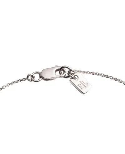 Ralph Lauren Silver-tone Logo Padlock Pendant Necklace In Silver