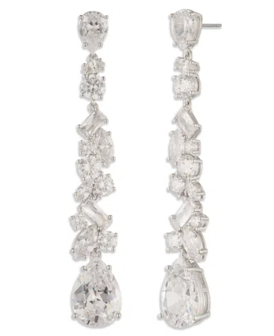 Givenchy Cubic Zirconia Linear Earrings In Silver