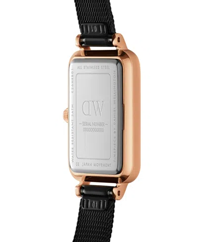 Daniel Wellington Unisex Analog Black Stainless Steel Mesh Watch, 20mm In Black